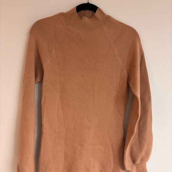 Mock Neck Ribbed Long Sleeve Bodycon Pullover Mini Sweater Dress - Picture 4 of 13